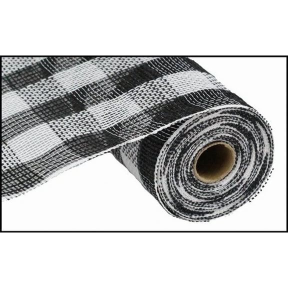21"X10Yd Fiber/Faux Jute Check Mesh Black/White RY930762