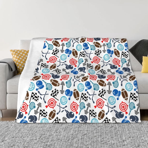 Fotbe Sport Items Manta de Franela con Estampado, Manta Ultrasuave para Cama, Sofá, Auto, Hipoalergénica y Antibolitas-80"x60"