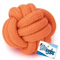 thumbnail image 1 of MPP Ruff Rope Dog Toys Tough Orange Knot Tennis Ball Dental Chew Play Fetch Tugs (Knot Ball - 3"), 1 of 1