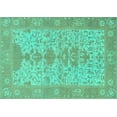 thumbnail image 1 of Ahgly Company Indoor Rectangle Oriental Turquoise Blue Traditional Area Rugs, 5' x 7', 1 of 4