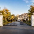 thumbnail image 6 of Chery Industrial Outdoor Dual Swing Iron Gate for Driveway, Security Gate, Outdoor Fence Gate, Vienna Style for Yard, Backyard Patio（20'Deer）, 6 of 7