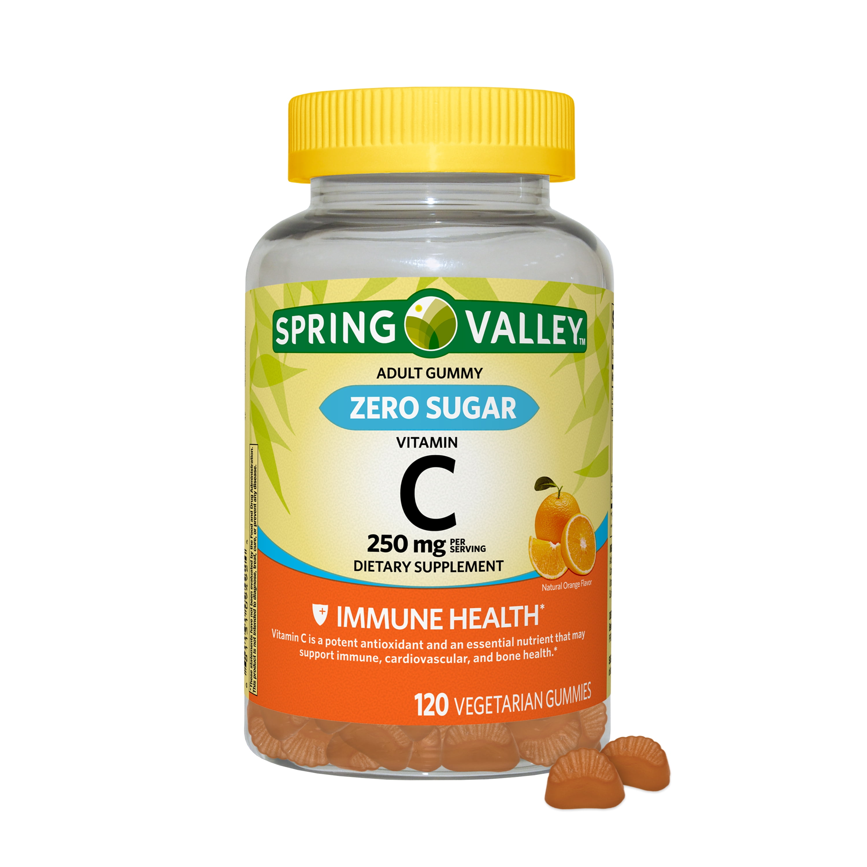 Spring Valley Zero Sugar Vitamin C Gummies Dietary Supplement, 250 mg, 120 Count