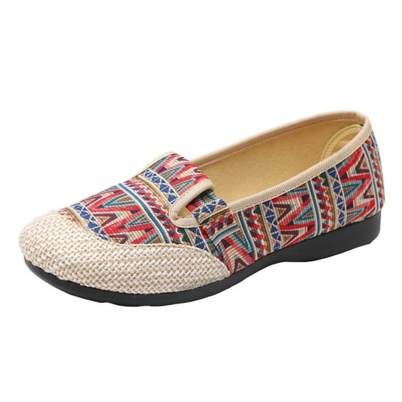 Sngxgn Women’s Flat Shoes Dress Shoes Slip On Walking Flats Shoes for Woman Casual Comfort Soft(Red,40)