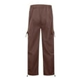 thumbnail image 6 of UJNDER Women's Summer Cargo Parachute Pants Loose Fit Street Style with Pockets Brown M, 6 of 8