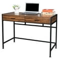 thumbnail image 2 of IM Beauty FCH 106*50*75cm Retro Wood Table Top Black Steel Frame Particle Board Two Drawers Computer Desk Can Be Used For Study Desk, 2 of 8