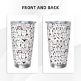 thumbnail image 3 of Lsque Cute Cat Pattern 20oz Car Cup with Lid and Straw, Insulated Coffee Cup with Straw Topper, Spill Proof Travel Coffee Mug, Stainless Steel Tumble-Straw Three-piece Set, 3 of 8