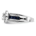 thumbnail image 3 of Sterling Silver Rhodium-plated CZ and Lab Created Sapphire Ring, 3 of 6