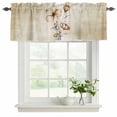 thumbnail image 2 of 2 Pack Valances for Windows, Brown Ombre Daisy Window Valances for Living Room/Bedroom/Bathroom, Farmhouse Vintage Floral Botanical Light Filtering Kitchen Curtain Valance 60"W x18" L, 2 of 9