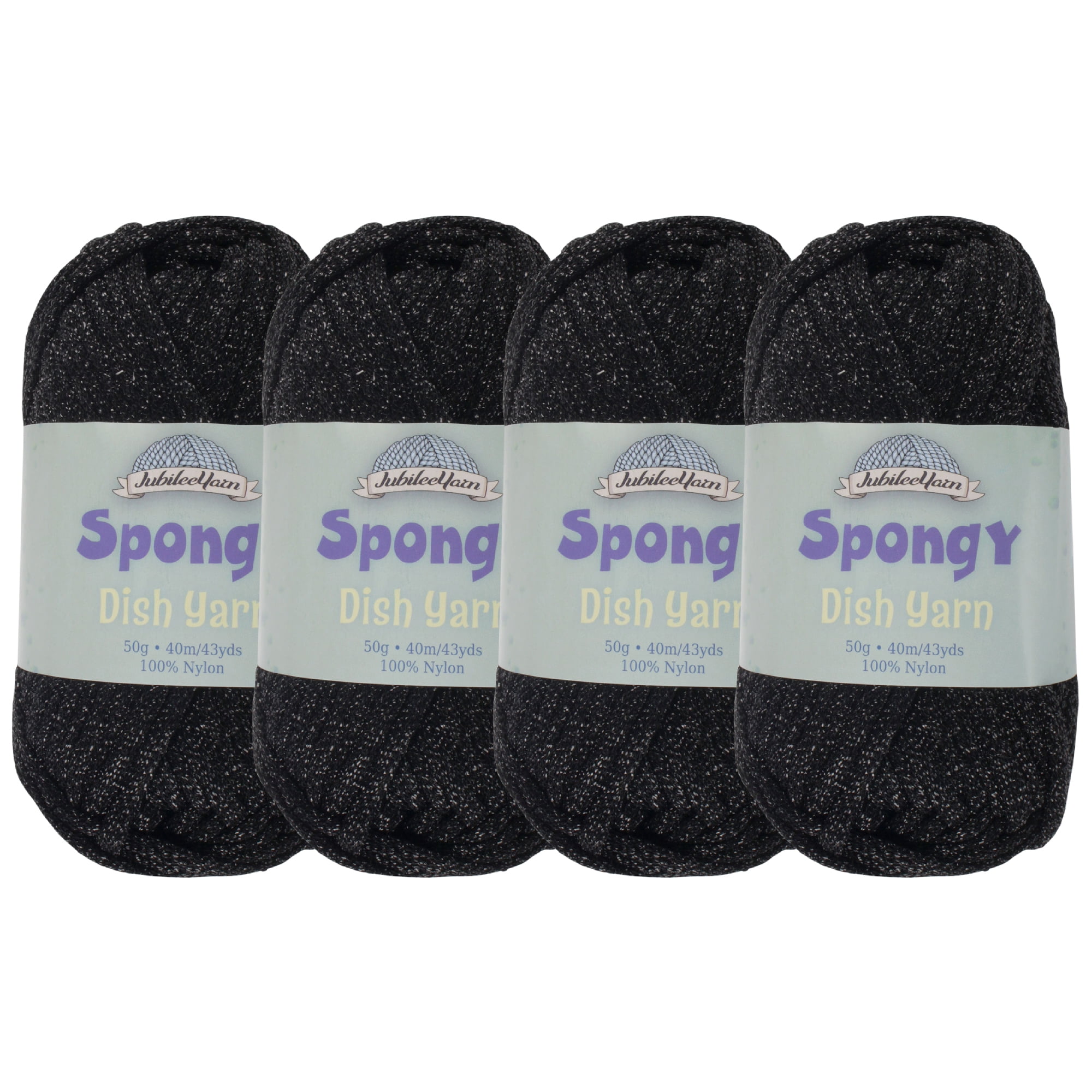 JubileeYarn Spongy Dish Yarn 50g Per Skein Color 01 Black 4