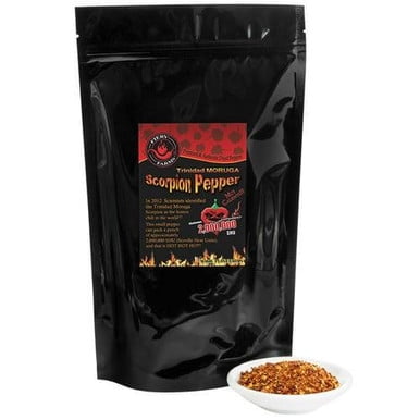 Fiery Farms Flocons de Piment Scorpion Trinidad Moruga Rouge, 1 kg (2,2 Lb) – Chaleur Ultra Extrême pour la Pâtisserie Gastronomique et l'Innovation Culinaire