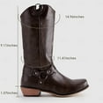 thumbnail image 5 of UngA Women's Boots Mid Calf Low Heel Riding Boots With Side Zipper Dressy Shoes Boots Womens Brown,Size 8.5, 5 of 5