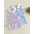 thumbnail image 3 of BemeyourBBs Toddler Baby Girl Summer Clothes Cute Infant Baby Girls Plaid Gingham 2 Piece Outfits Sleeveless Doll Collar Vest Tank Tops Skirt Set Toddler Girls Summer Outfit, 3 of 9