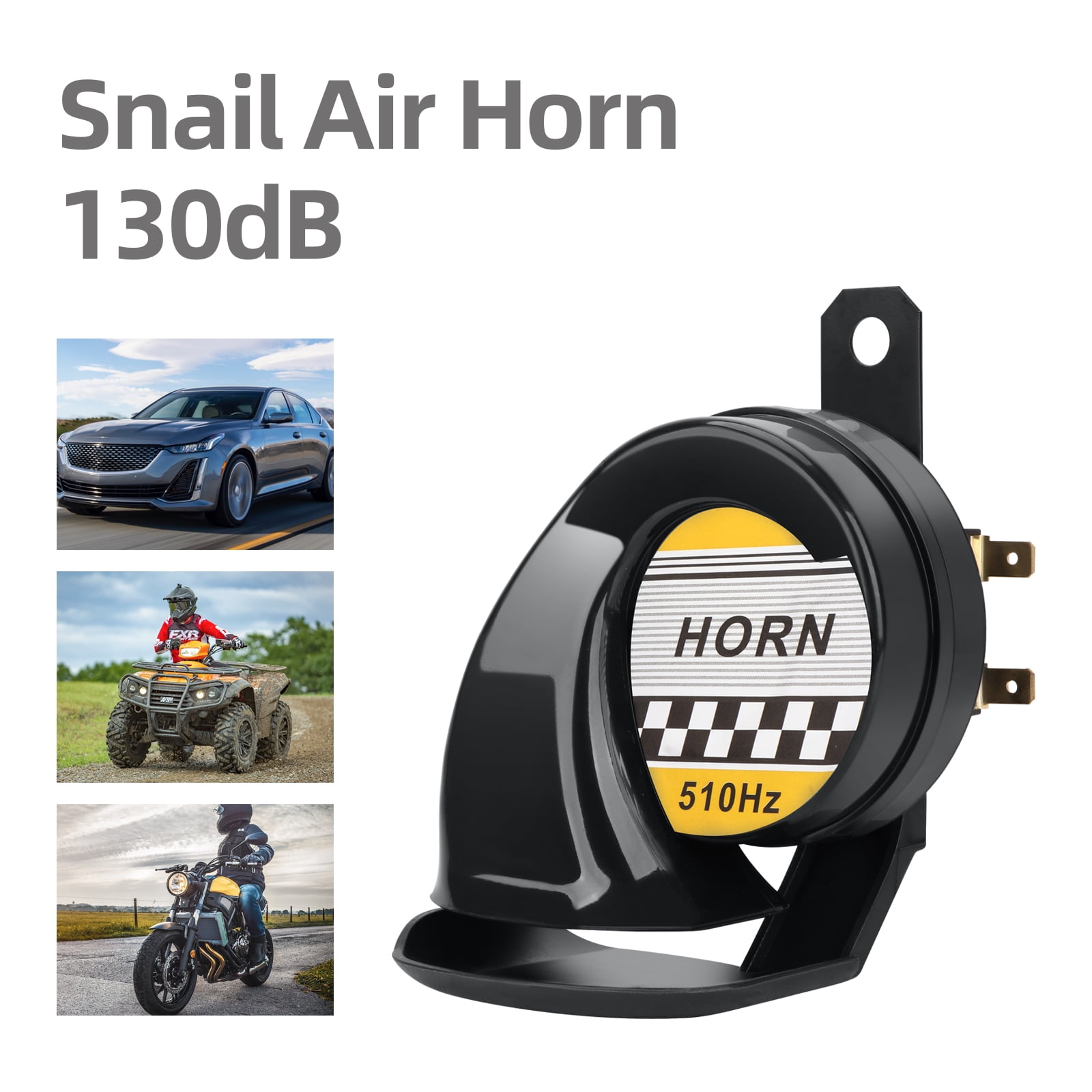 uxcell Electric Snail Horn Siren Black for Motorcycle 