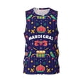 thumbnail image 2 of Easygdp Happy Mardi Gras Men's Mesh Basketball Jersey Quick Drying Sleeveless Shirts Fitted Muscle Tank Tops Sport Round Neck T-Shirt - Large, 2 of 9