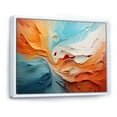 thumbnail image 2 of Designart "Teal Orange Bold Abstract Flow composition I" Abstract Collages Floater Framed Canvas Wall Art, 2 of 7