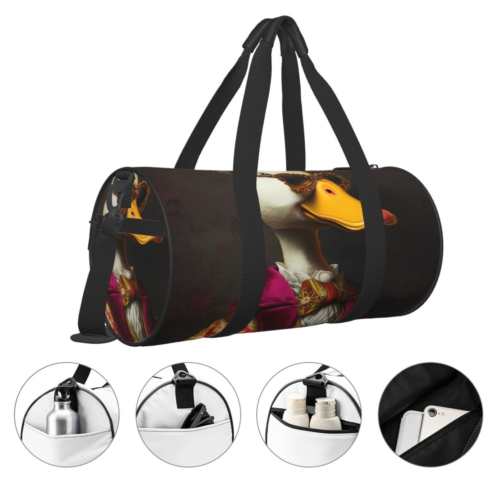 Vsdgher Noble Style Duck 45L Foldable Duffel Bag, Sports Gym Bag,Overnight Bag, Portable Weekender Bag for Airplanes