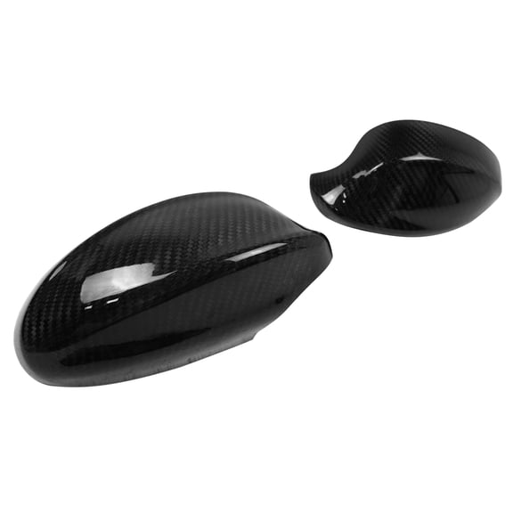 Ikon Motorsports Mirror Cover Compatible With 2006-2008 BMW E90 3-Series Pre-Facelift 4-Door Sedan, Side Rear View Add-On Caps Carbon Fiber Factory Style Driver Passenger Overlay Guard 2PC