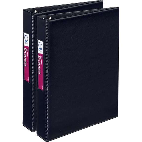 Mini 3 Ring Binders, Holds 5.5" x 8.5" Paper, 1" Round Rings, 175-Sheet Capacity, 1.4 Inch Wide Spine, Label Holder, Black Binders, Great for Home, School, Office, and More (2-Pack of 13456)