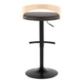thumbnail image 3 of Grotto Adjustable Bar Stool, Black Bar Stools, Bar Chairs, Swivel Bar Stools, Bar Stools Set of 2, Bar Stools for Kitchen Counter (Natural Wood, Brown), 3 of 8
