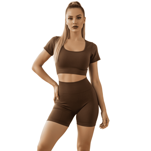 CONJUNTO DEPORTIVO DE MUJER DE SHORT Y BLUSA STRETCH PUSH UP UNITALLA