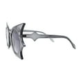 thumbnail image 3 of Womens Exaggerated Bat Wing Shape Round Circle Lens Sunglasses Slate - Smoke, 3 of 4