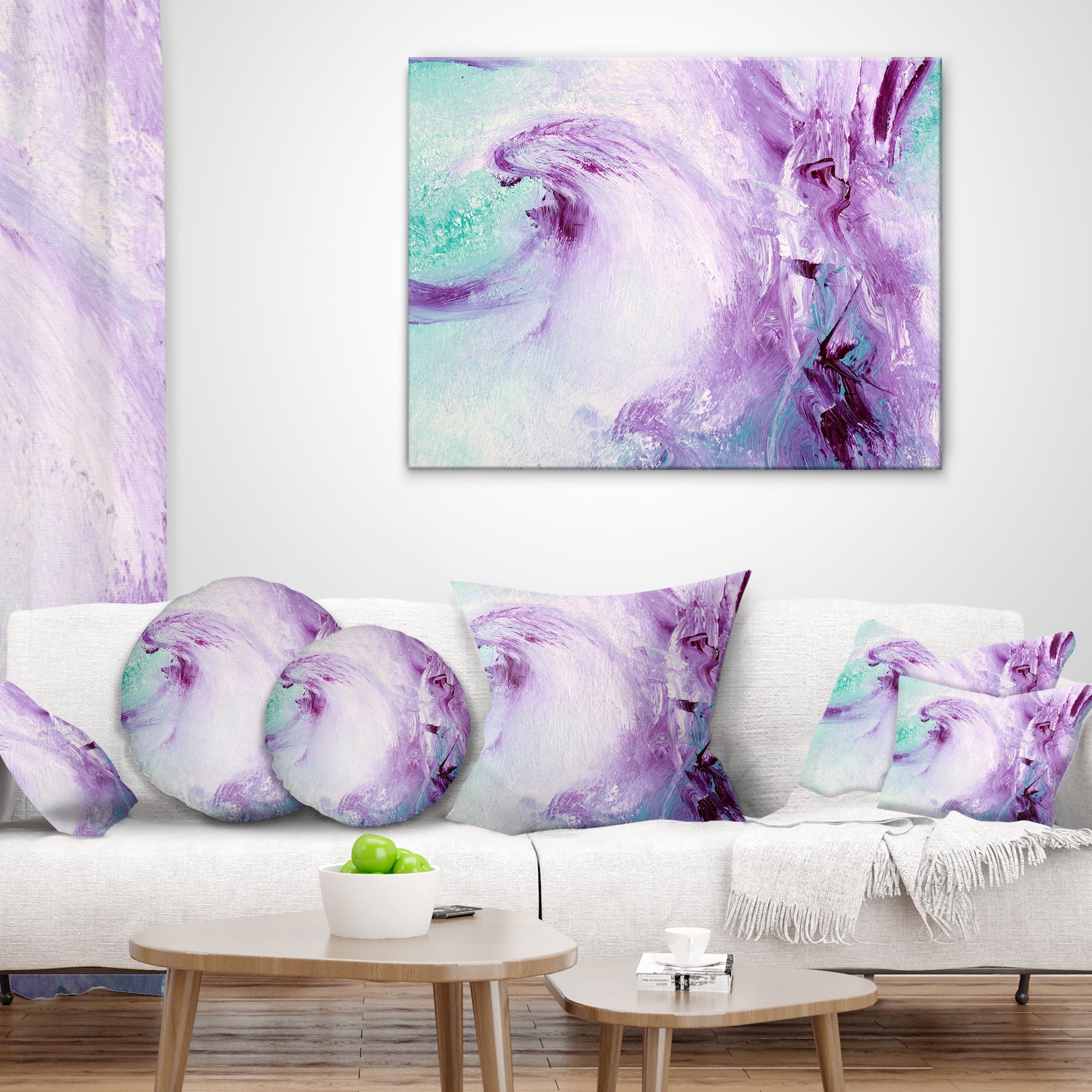 Designart Deep Colors - Abstract Throw Pillow - 16x16
