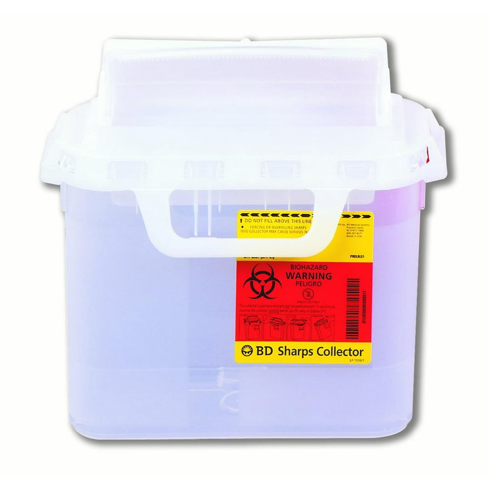 BD Sharps Container 1Piece 103/4 H X 103/4 W X 4D Inch 5.4 Quart