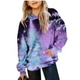thumbnail image 2 of Sudadera con capucha para niños, de manga larga, con estampados navideños, informal, holgada, con forro polar para mayor calidez, sudadera con capucha de manga larga y cuello redondo para niñas, parte, 2 of 5
