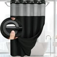 thumbnail image 4 of YangJinLian Hookless Waffle Shower Curtain, 3-in-1 Shower Curtain Includes Fabric Shower Curtain , Flex-On Rings & Fabric Liner, 4 of 6