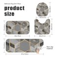 thumbnail image 3 of Grey and Gold Marble Pattern Bathroom Rug Set 4 Piece,Includes Contour,Lid Cover,Bath Mat,Non-Slip Extra Soft Absorbent Washable, 3 of 5