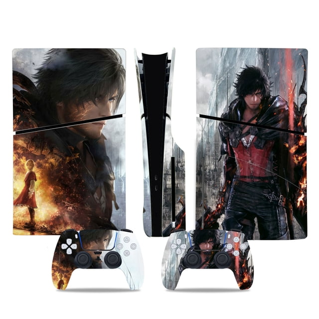 HHHC Peau en Vinyle pour Console PS5 Slim Disk Edition et Manettes Final Fantasy