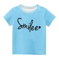 thumbnail image 2 of AJTQTH Tshirts for Girls Boys Kids Summer Casual Lightweight Comfortable Fit Clothes Outfits Cute Cartoon Letter Print Tops Short-Sleeved Crewneck Tees Shirts Blouses Light Blue 5 Years, 2 of 3