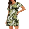 thumbnail image 1 of Disketp Hawaii Palms para Camisón Corto de Manga Corta para Mujeres, Camisón Cómodo con Escote Redondo, Bonito y Confortable, 1 of 6