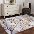 thumbnail image 3 of Area Rug for Living Room, Colorful Leaves Non-Slip Indoor Large Carpet for Bedroom/Dining Room, Modern Abstract Spring Nature Tree Branch Washable Low-Profile Rectangle Floor Runner Rugs - 4 x 6 Ft, 3 of 8