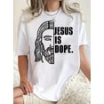 thumbnail image 1 of Women Crewneck Print Short Sleeve T-Shirts Summer Tees Loose Fit Graphic TopsWomen's Fun Half-Face Old for Man Graphic Tee - Casual Round Neck Short Sleeve, Stretchy Polyester Blend, Machine Washab, 1 of 6