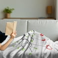 thumbnail image 3 of Love Soft Flannel Fleece Blanket, 2 Birds Sitting on a Branch Affection Adoration Illustration with Nature Inspiration, Cozy Plush for Indoor and Outdoor Use, 50" x 60", Multicolor, by Ambesonne, 3 of 5