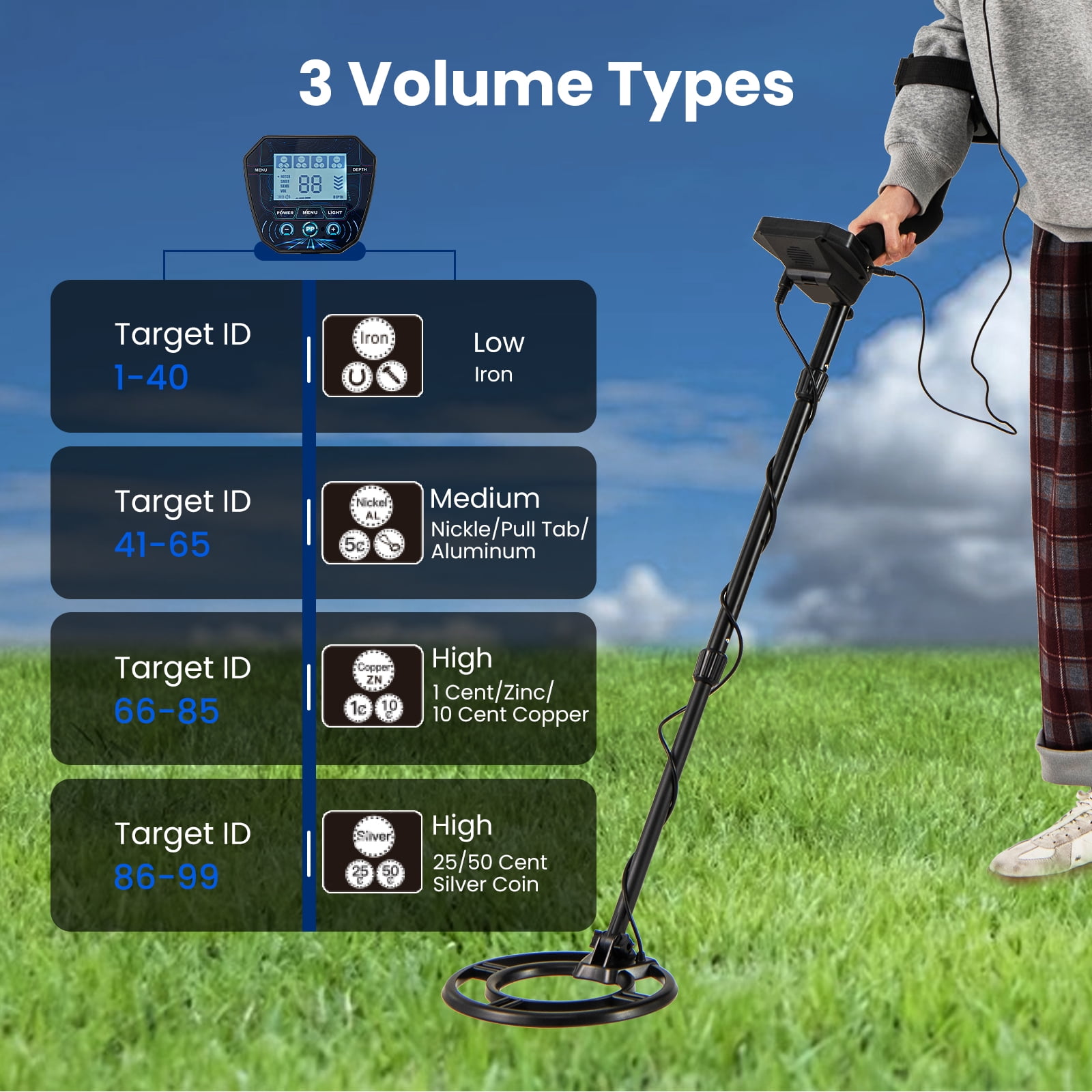 Gymax Professional Metal Detector for Adults Waterproof Pinpoint Advanced DSP Chip