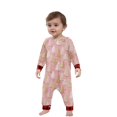 thumbnail image 2 of Onlypjs Matching Family Christmas Pajamas for Men, Women and Couples– Pink Holiday Tree Print Tops with Red Plaid Pants, 2 of 5