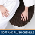 thumbnail image 3 of Soft Chenille Bathroom Toilet Lid Cover 17.5x15, Machine Washable Seat Covers, Stays in Place Non-Slip Backing, Fits Most Round, Elongated and Oblong Lids, Accessories Decor, Brown, 3 of 6