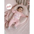 thumbnail image 6 of BemeyourBBs Newborn Baby Girl Little Sister Outfit Infant Baby Girl Spring Fall Winter Clothes Lil Sister Romper Long Sleeve Letter Floral Embroidery Jumpsuit with Headband, 6 of 9