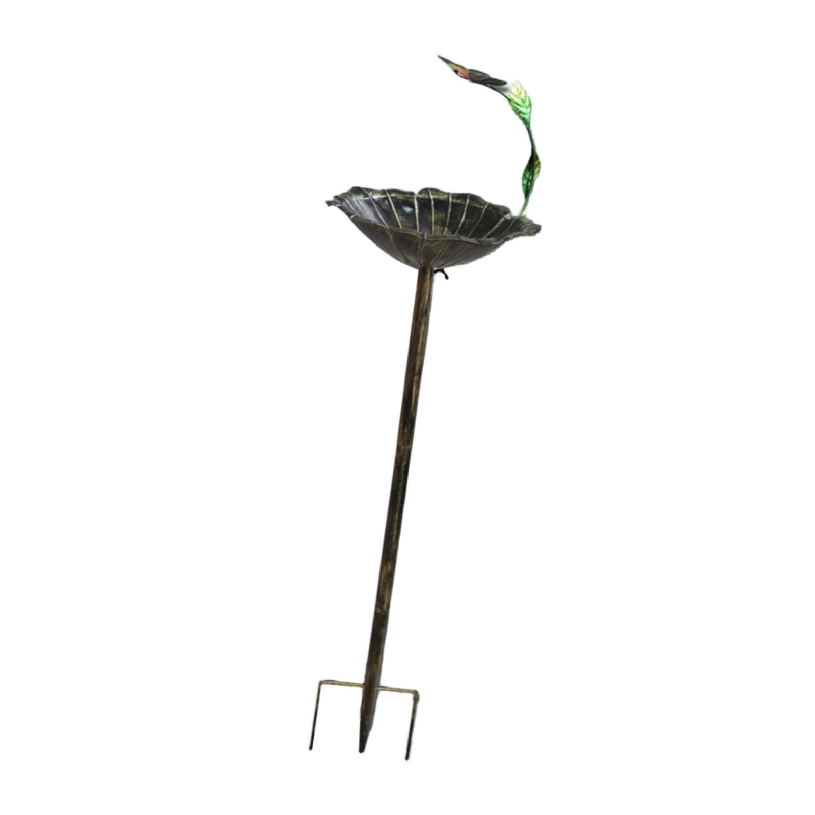 figatia Metal Bird Bath for Outside Decorative 3 Pronged Base for Lawn Yard Backyard