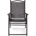 thumbnail image 4 of Costway Set of 2 Patio Folding Sling Back Chairs Camping Deck Garden Beach Gray, 4 of 9