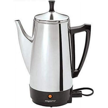 Presto E1PT02811 12 Stainless Steel 02811 Cup Coffee Maker with 1 Year Extended Warranty