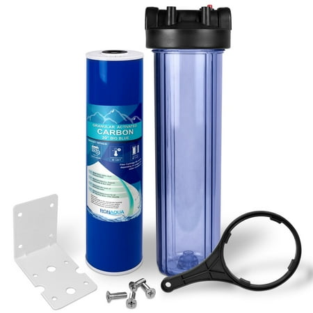 

20 Transparent Big Blue Whole House Water Filter w/ GAC Filter Cartridge