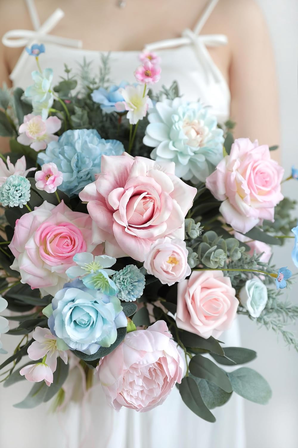 Artificial Flowers Combo Box Set Silk Flowers Fake Rose for DIY Floral Arrangements Wedding Bouquets Centerpieces Baby Shower Party Home Decorations（Nude Color）