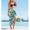 thumbnail image 3 of LA LEELA Women's Beachwear Summer Bikini Wraps Beach Wrap Sarong Skirt Bathing suit Swim Cover ups for Swimwear Coverups Women One Size Sky, Jungle Landscape, 3 of 6