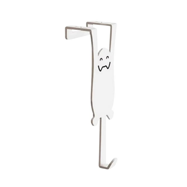 Hanger and Storage Rack Behind The Door No Punching Kitchen Cabinet Door Wall Mounted Clothes Rack for Storing Clothes Hats Keys