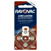 Rayovac Hearing Aid Batteries, Size 312, 4 ct