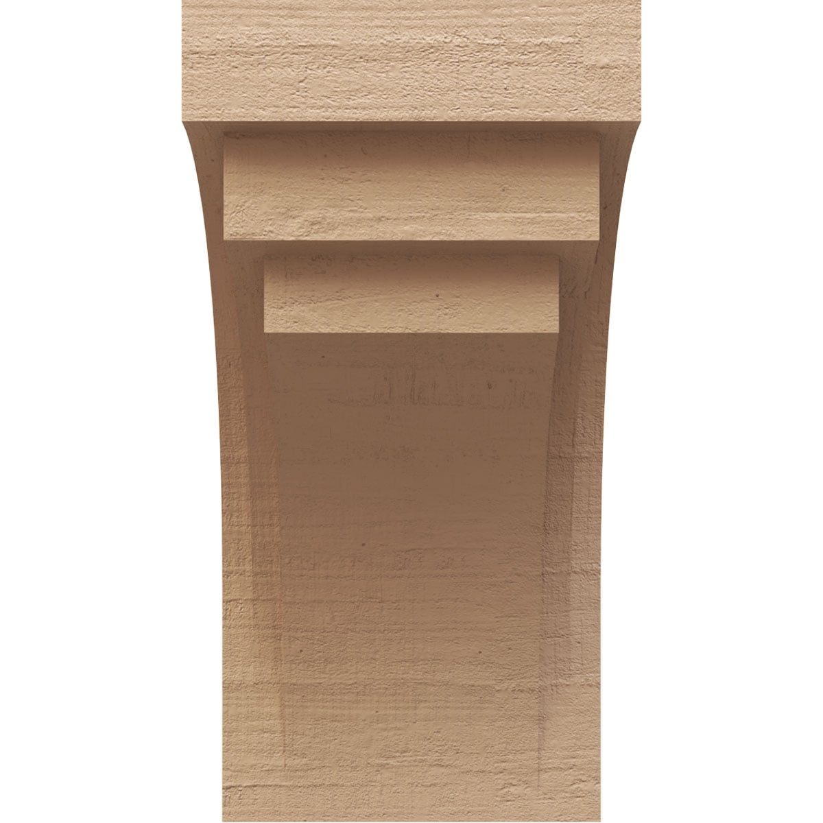 12"W x 12"D x 24"H Wide Rockford Rough Cedar Woodgrain TimberThane Corbel, Primed Tan