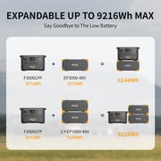 PECRON F3000LFP 3072Wh/3600W Portable Power Station, Surge 4500W, 13 Versatile Outputs, BMS, UPS, Fast Charging, APP Control, LiFePO4 Battery Solar Generator, Power Backup for Camping, Home Use, RV